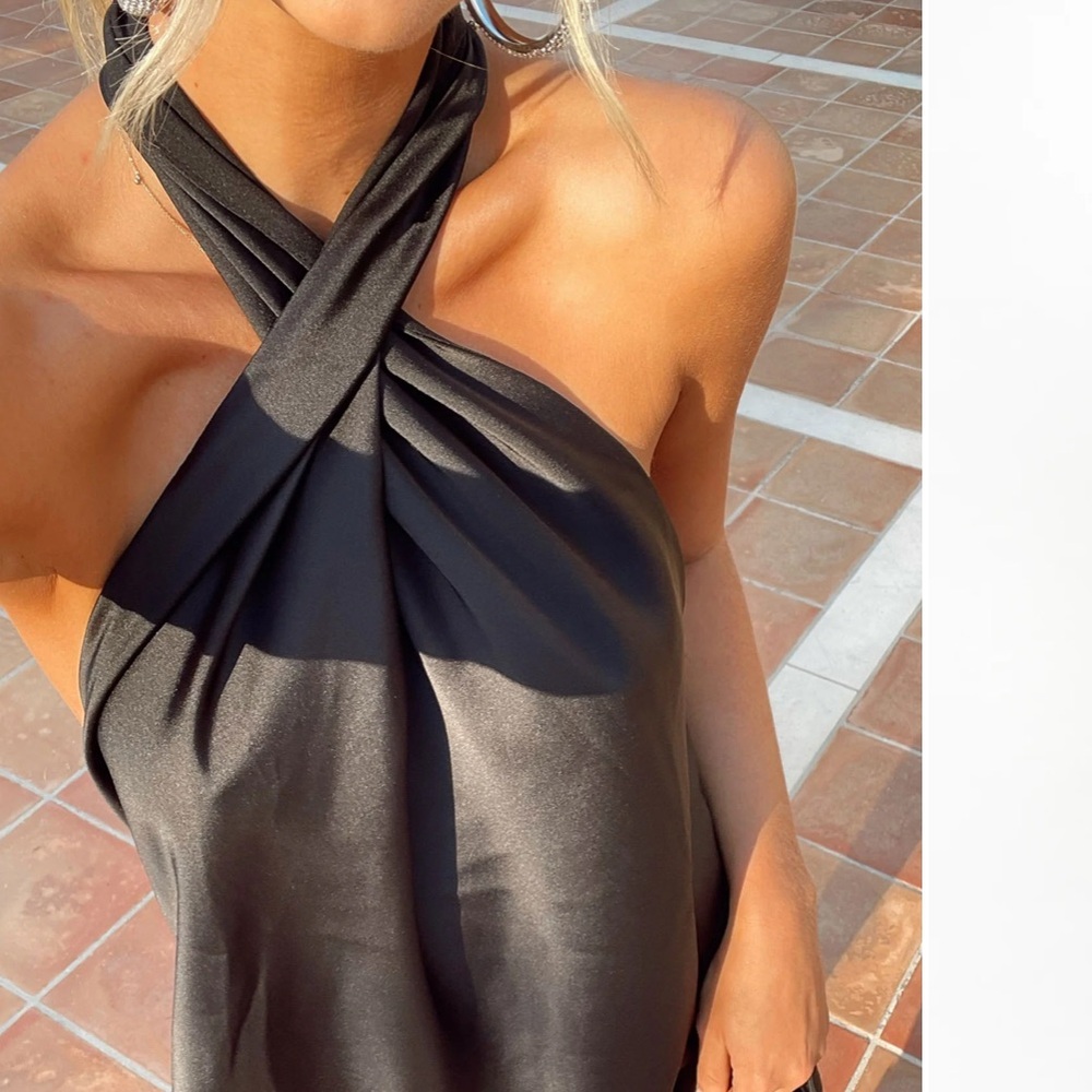 Show Me Your MuMu Black Jasmine Halter Dress